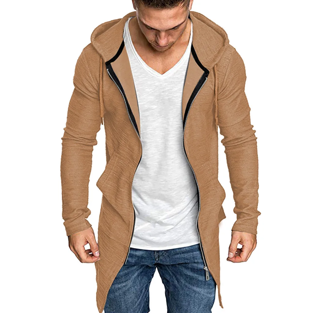 Мужская осенняя куртка SAGACE повседневная облегающая однотонная с капюшоном