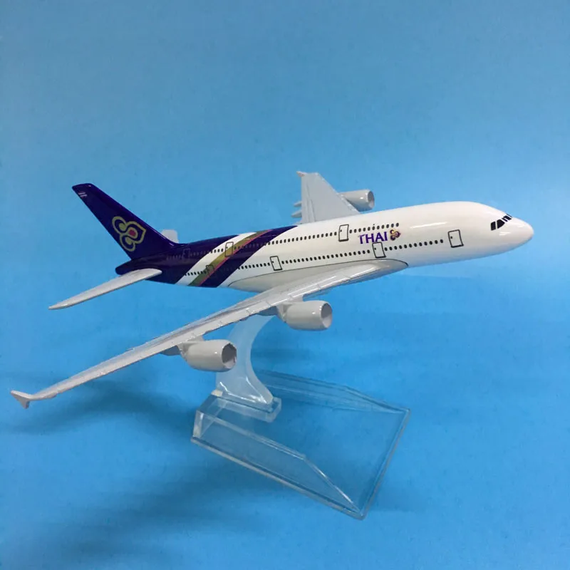 JASON TUTU 16 см, модель самолета Thai Airways, модель самолета Airbus A380, модель самолета, литые под давлением, металлические самолеты, 1:400, самолет, игрушка в подарок