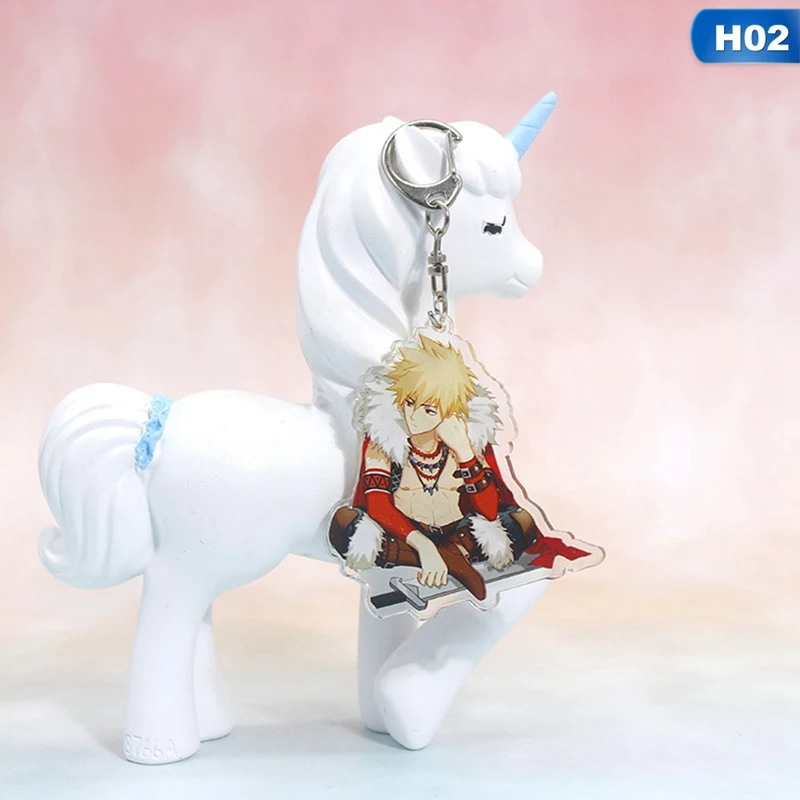 2 1 шт. аниме My Hero Academy Bakugo Katsuki Todoroki Shoto брелок для ключей - Цвет: 2