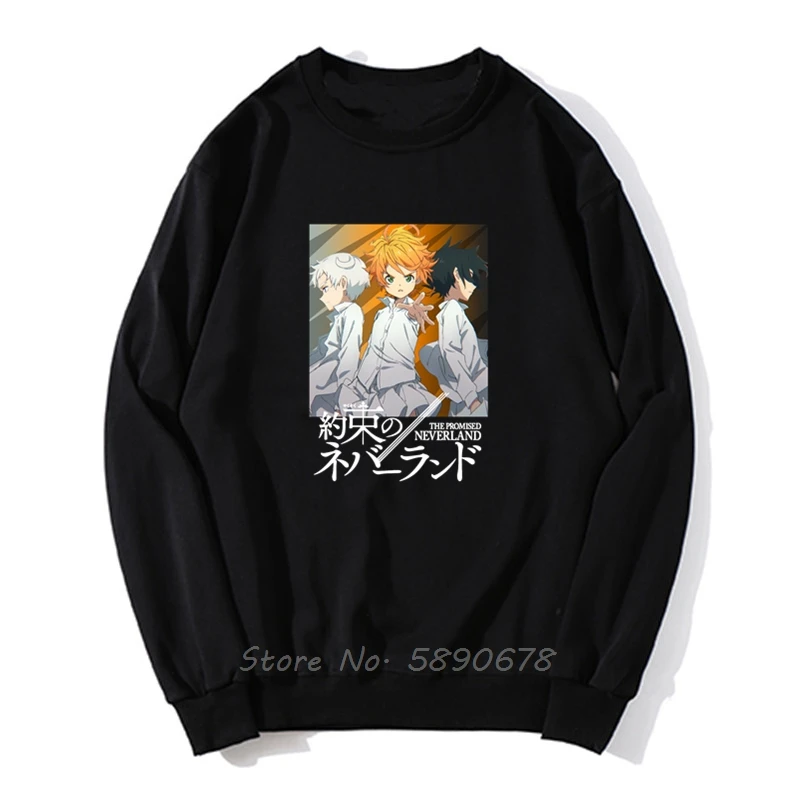 Толстовка Yakusoku No Neverland Мужская Повседневный пуловер с принтом обещания Эмма