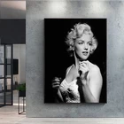 Постеры и принты Marilyn Monroe, Классическая черно-белая Настенная картина, Портрет женщины, картина без рамки, домашний декор