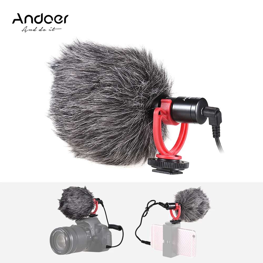 Andoer AD M2 микрофон металлическая видео Mic 3 5 мм разъем для смартфонов цифровой
