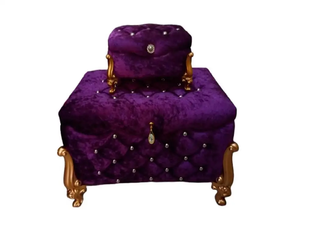 

Dowries Quilted Clara With Pearls 2 Li Dower chest Purple