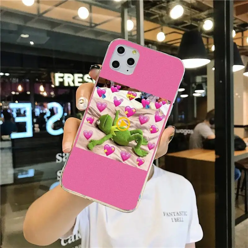 YJZFDYRM Kermit The Frog Meme DIY Роскошный чехол для телефона iPhone 11 pro XS MAX 8 7 6 6S Plus X 5S SE 2020 XR