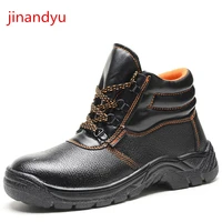 safety shoes leather comfortable steel toe boots casual shoes black outdoor boots men leather work boots anti piercing hombre