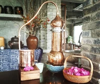 2l 3l 5l hand made copper alembic distillation set flower essential oil distiller brandy wine steaming machine copper distiller