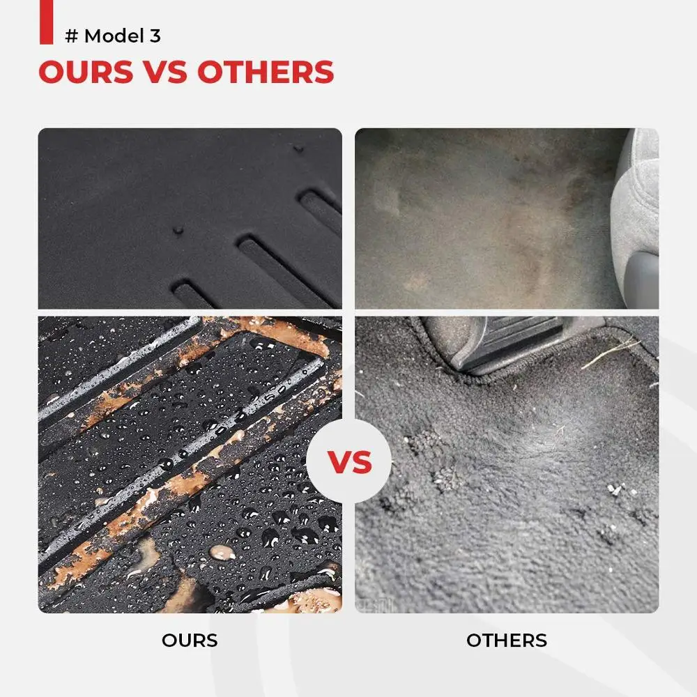 

3D TPE Custom Car Floor Mats For Tesla Model 3 2017-2019 Car Liner Floor Carpet Pad Fit All-Weather Water-repellent Wearable