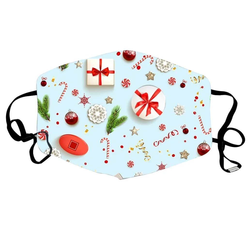 Спасательная дышащая многоцелевая маска унисекс с рождественским принтом