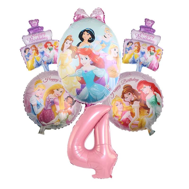 6 шт. Детские шары в виде Принцессы Диснея | Дом и сад