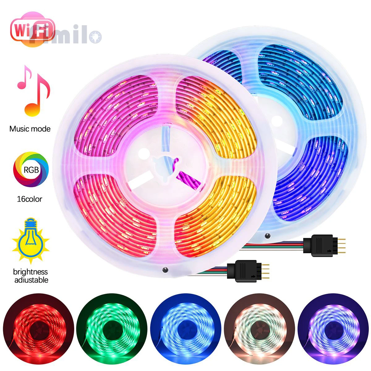 

Led Strip Lights 5050 Waterproof RGB DC 12V Flexible Tape Led Ribbon Led Strip WiFi APP Control Diode Tape BackLight for Room TV