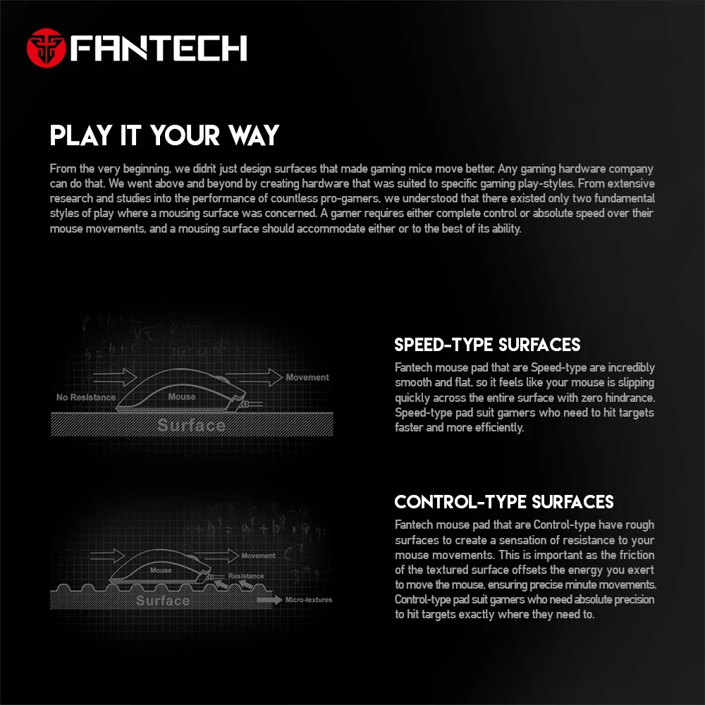 

FANTECH MP902 Large Mouse Pad Profession Gaming Mouse Pad for Mouse Pad Gamer Smooth Surface and Anti-Slip