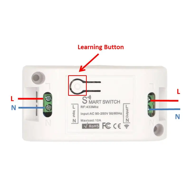 433Mhz Remote Control Universal Wireless AC 220V 10Amp 1CH RF Relay Receiver Transmitter for LED/Light/fan lamp/humidifiers |