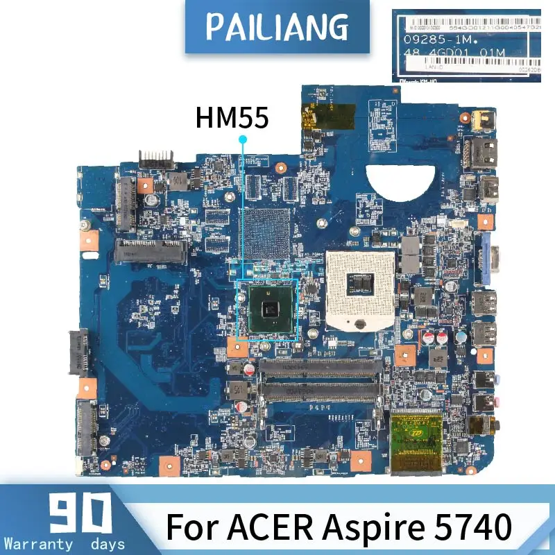 Placa-mãe do Portátil de Pailiang para o Núcleo Hm55 do Acer Aspire 5740 09285-1 m