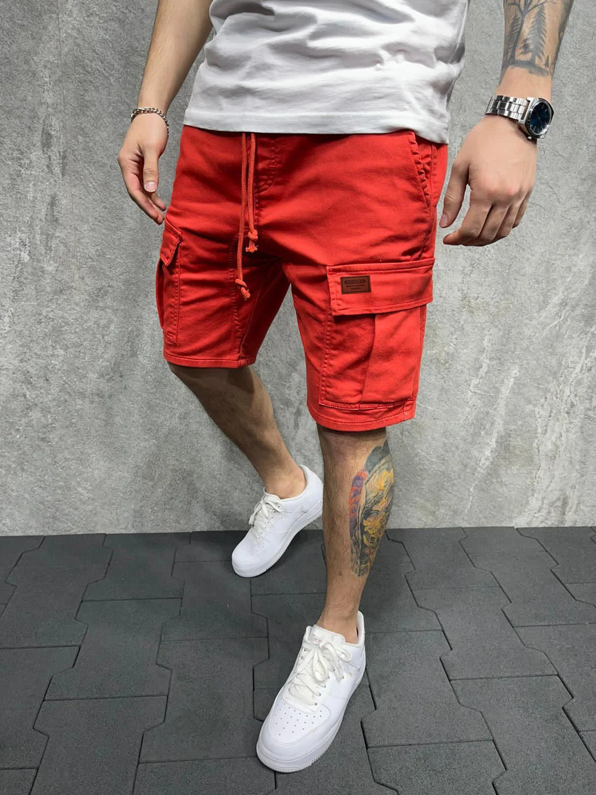 

Summer Shorts Combat-Cargo 2021 Men Elastic Drawstring Trunk Fitness Work Casual Breathable Gym Shorts Masculina Clothing