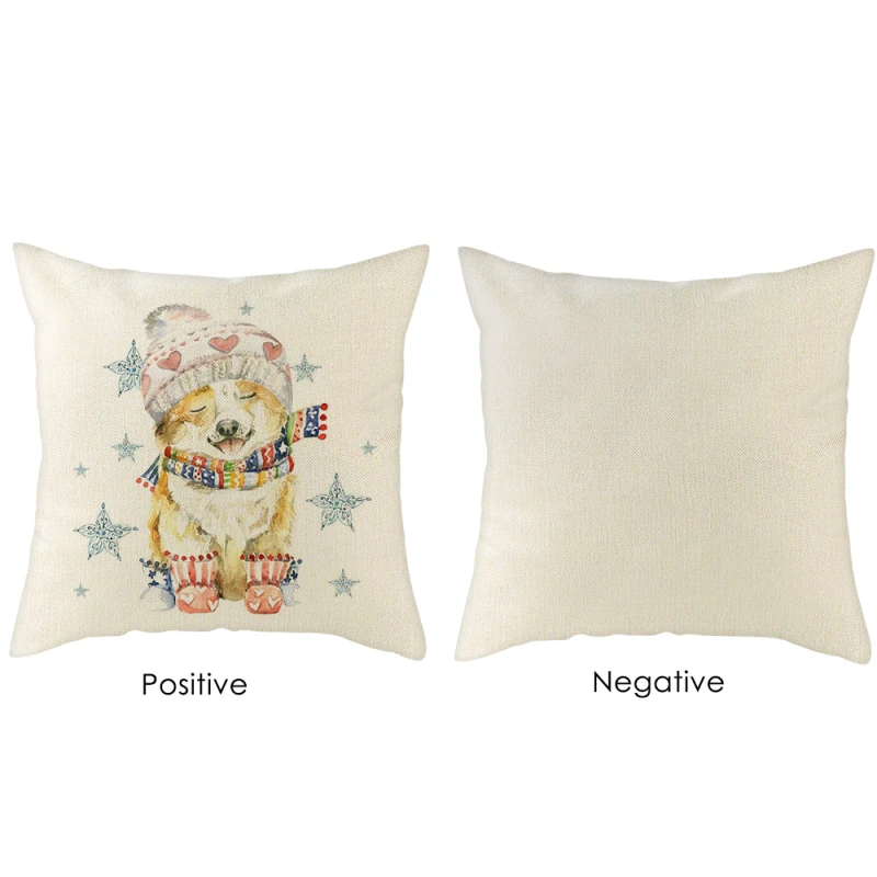 

Cushion Cover Flower Pillowcase Cotton Linen Sofa Bedroom Pillow Cases Forest Animals Home Decorative