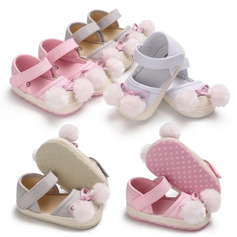 

Baby Girl Princess Dress Kids Shoes Soft Sole Hairball Jane Flats Anti-Slip Newborn Gifts Infant Toddler Baby Girl Shoes