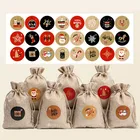 24 шт.компл. с Рождеством и новым календарем, бумажная наклейка с номером печенья, конфетная печать, рождественские украшения, сделай сам, подарочная упаковка, этикетка