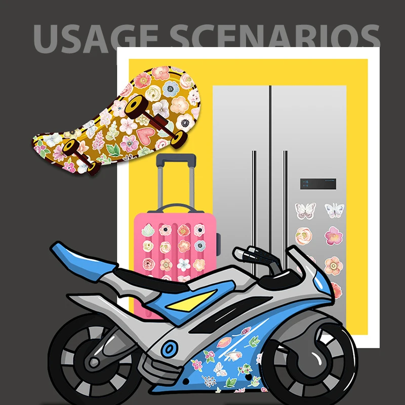 

50Pcs/pack Colorful Plant Decorative Stickers Gift Toy DIY Album Suitcase Laptop Cute Cartoon Sticker Children's Toys