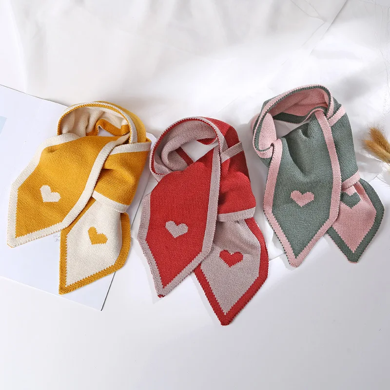 

Warm Knitted Fake Collar Scarf for Women Neckwear Bib Small Scarf Solid Color Detachable Collars Neckwear Scarves