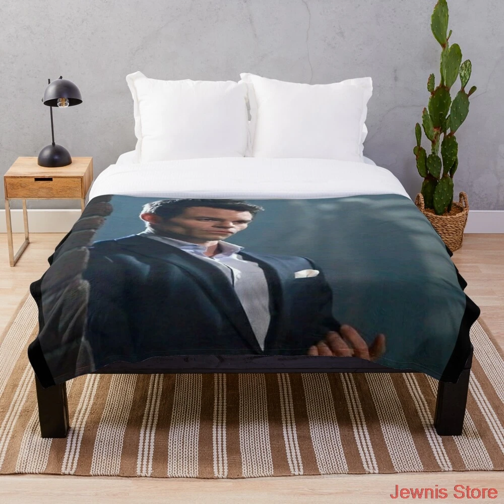 

Elijah Mikaelson Throw Blanket Adult Fashion Quilts Home Office Washable Duvet Casual All Season Living Sherpa Blanket