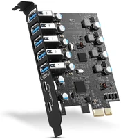 uls pci e usb3 0 card 7 port type c 2 typea 5 with fl1100 chip without additional power cables for desktop computer
