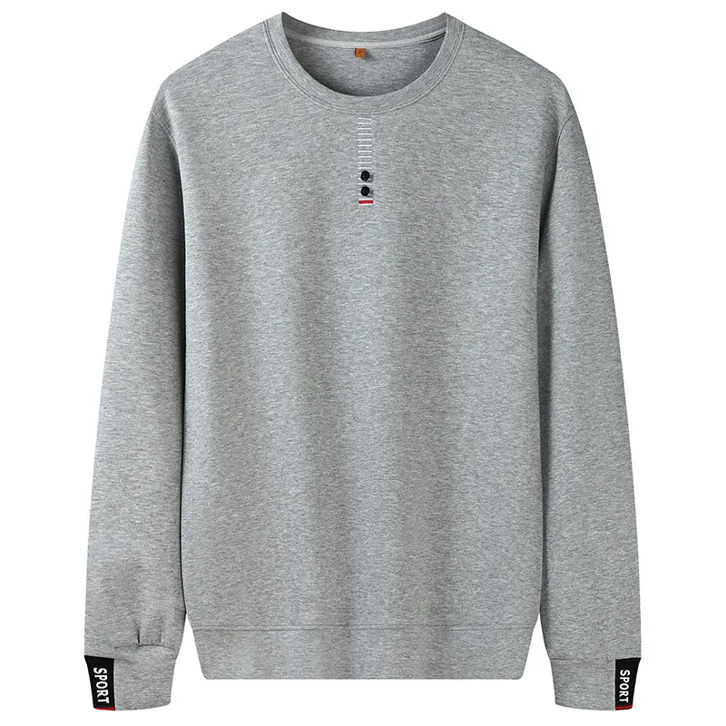

Autumn new men's fattening plus size round neck long sleeve sweater for men