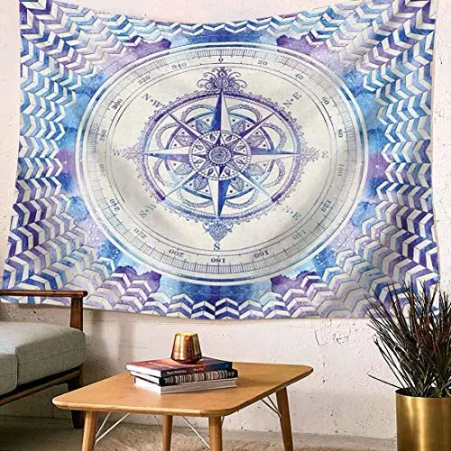 

Retro Compass Tapestry Popular Indian Wall Hanging Psychedelic Bohemian Tapestries