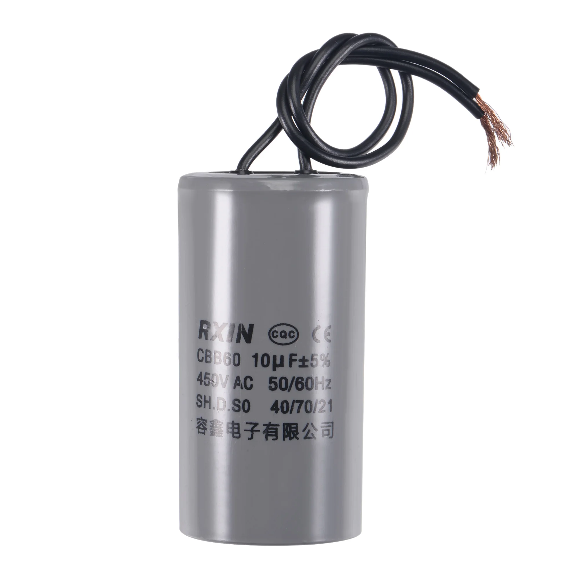 

1pcs 10uF CBB60 Motor Run Capacitor 450V AC 2 Wires 50/60Hz Cylinder 74x38mm for Air Compressor Water Pump Motor