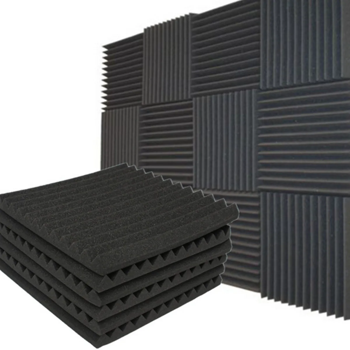 Espuma acústica para estudio, Panel de tratamiento de absorción insonorizado, 250x250x25mm, 48 unidades