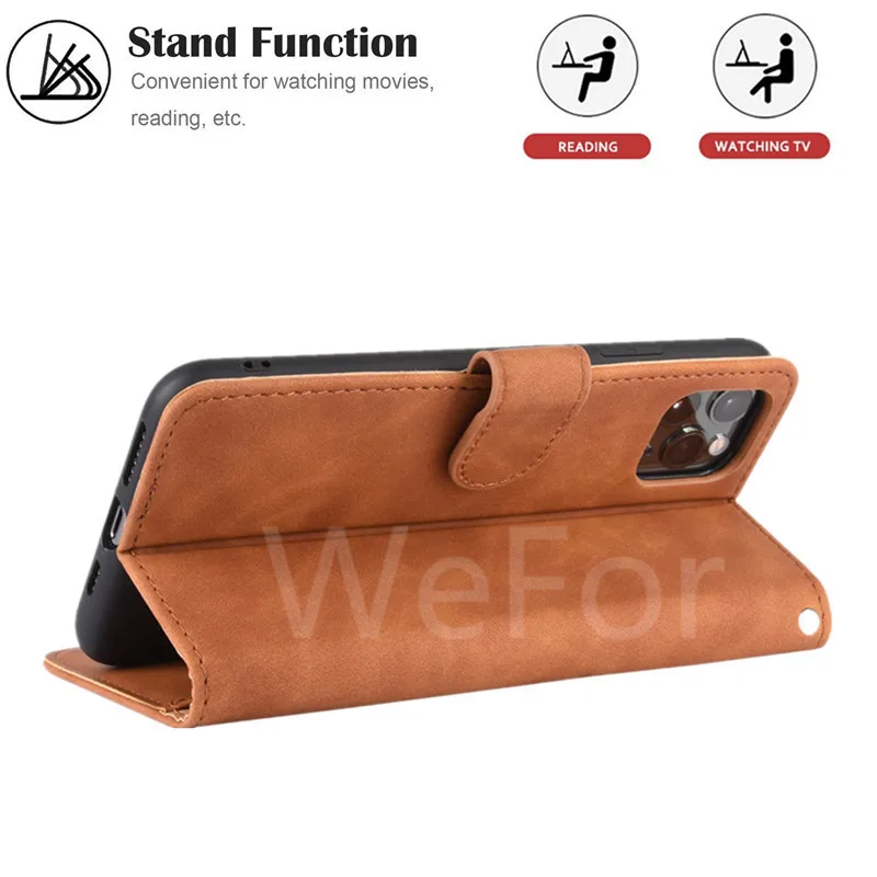 Кожаный чехол бумажник с откидной крышкой для iPhone 12 11 Pro Max Mini XS XR X SE 6 6S 7 8 Plus кобура