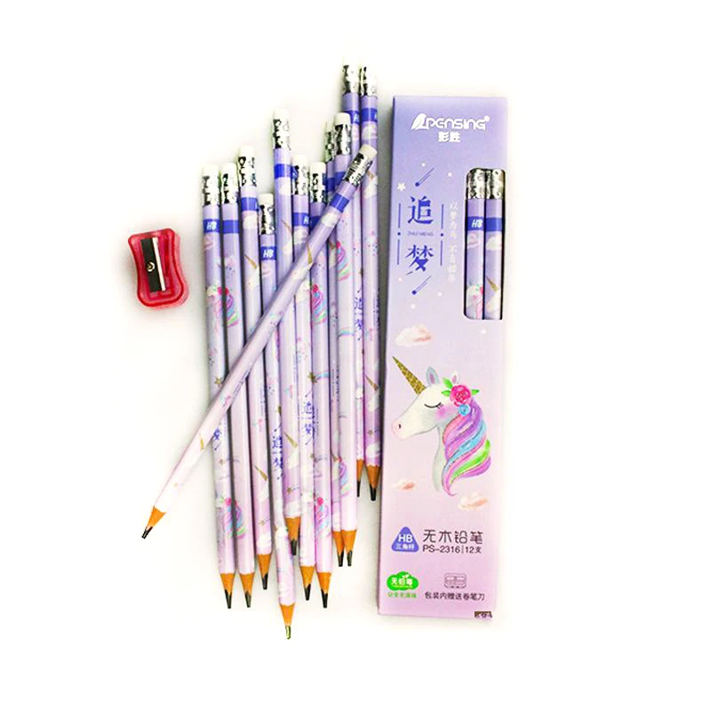 

120pcs Kawaii Pencil with Erasers Cute Mixed Animal Horse Pencils for Kids Kawaii School Tationery Christmas Pencils Prize
