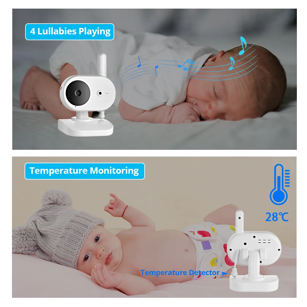 Видео радионяня беспроводной 3 5 дюймов ЖК экран дисплей колыбельные встроенный