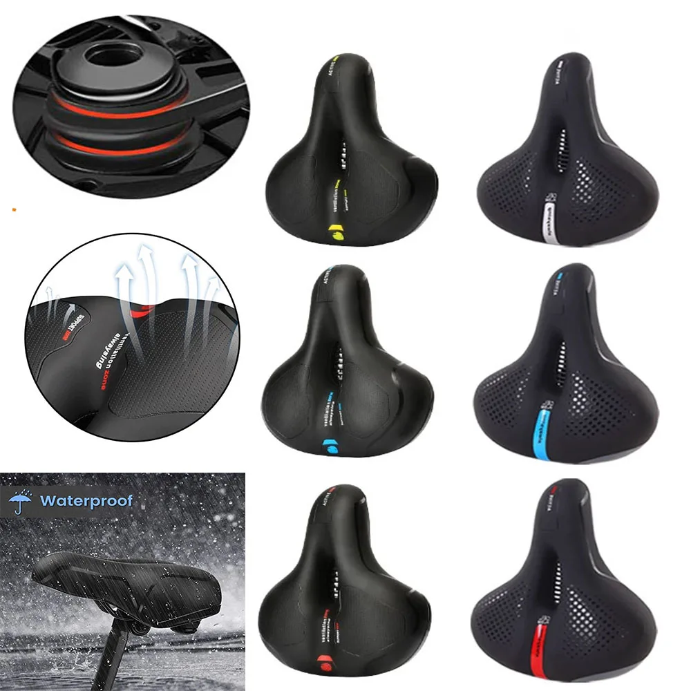 

3D GEL Bicycle Saddle Wide Soft Seat for Men Women Anti-Slip MTB Road Bike Seat Comfort Breathable Cushion Shock Absorber