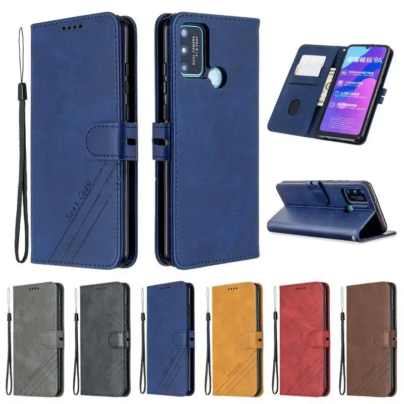 

Huawei Honor 9A Case Leather Flip Case on For Coque Huawei Honor 9A 9 A MOA-LX9N 9C 9X 9S 8A Phone Case Fundas Wallet Cover Etui
