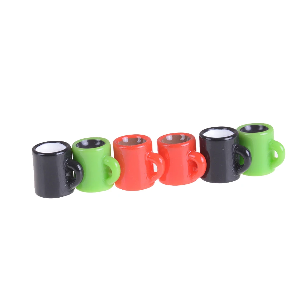 

6Pcs DIY Mini Drink Cup Miniature Dollhouse Coffee Cup Kitchen Room Food Home Tableware Decors Random