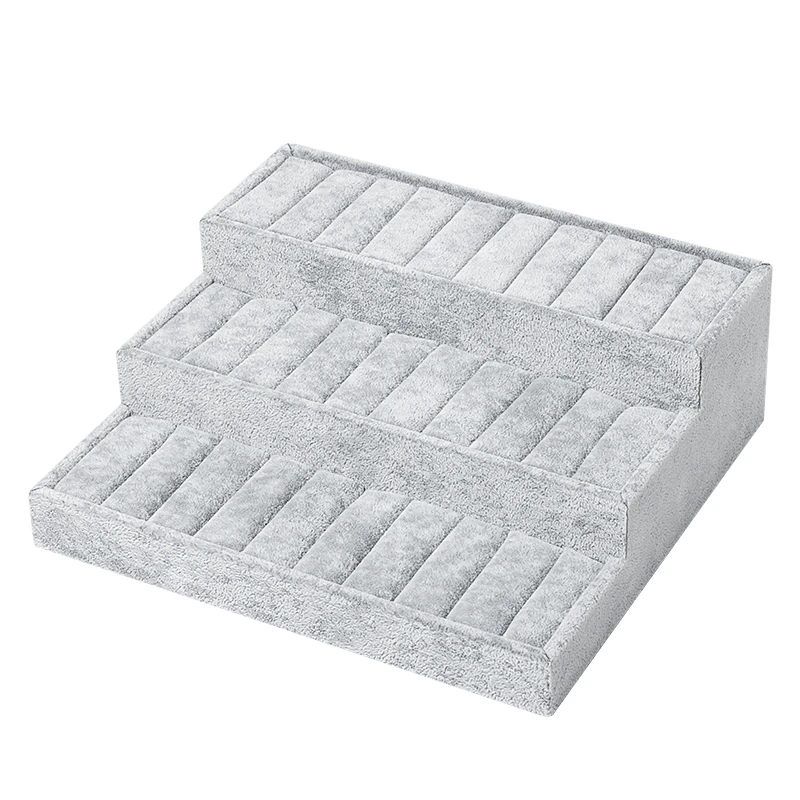 High Quality Ice Gray Velet Bracelet Jewelry Display Packaging Trays For Ring Earring Storage Jewellery Organizers Multifunction