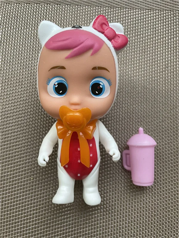 12 см плач Reborn Baby Doll с бутылочка соской для детей фрукты слезы куклы игрушки DIY