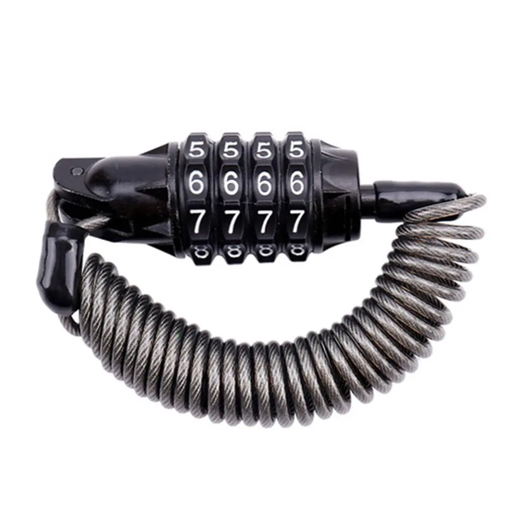 Мини пружинный Противоугонный велосипедный кодовый замок 4 цифры