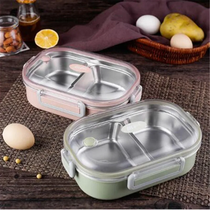 

304 Stainless Steel Thermos Lunch Box for Kids Gray Bag Set Bento Box Leakproof Japanese Style Food Container Thermal Lunchbox