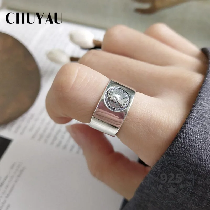 Женские винтажные кольца Chuyau из стерлингового серебра 925 пробы с имитацией