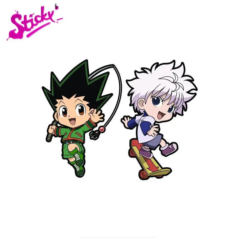 Липкая аниме наклейка для автомобиля Hunter X Gon And Killua декоративная мотоцикла