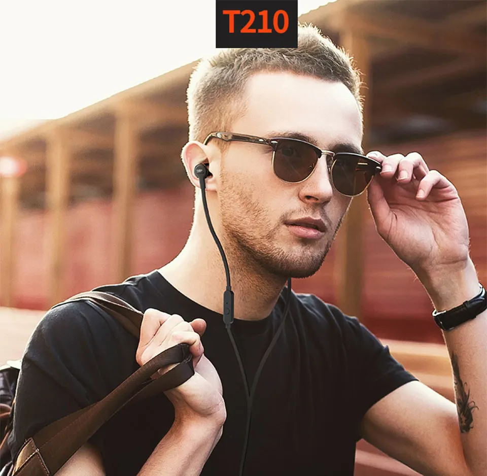 JBL T210 3,5 мм проводные наушники стерео бас Музыка спортивная Гарнитура 1 кнопка дистанционного вызова с микрофоном для iPhone/Xiaomi/huawei