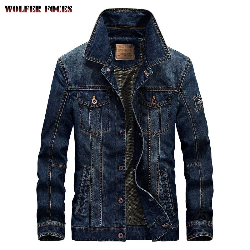 

Windbreaker For Men Large Plus Size Military Clothing 2021 Men's Denim Cardigan Male Parkas Hot Sale The New Listing Jackets