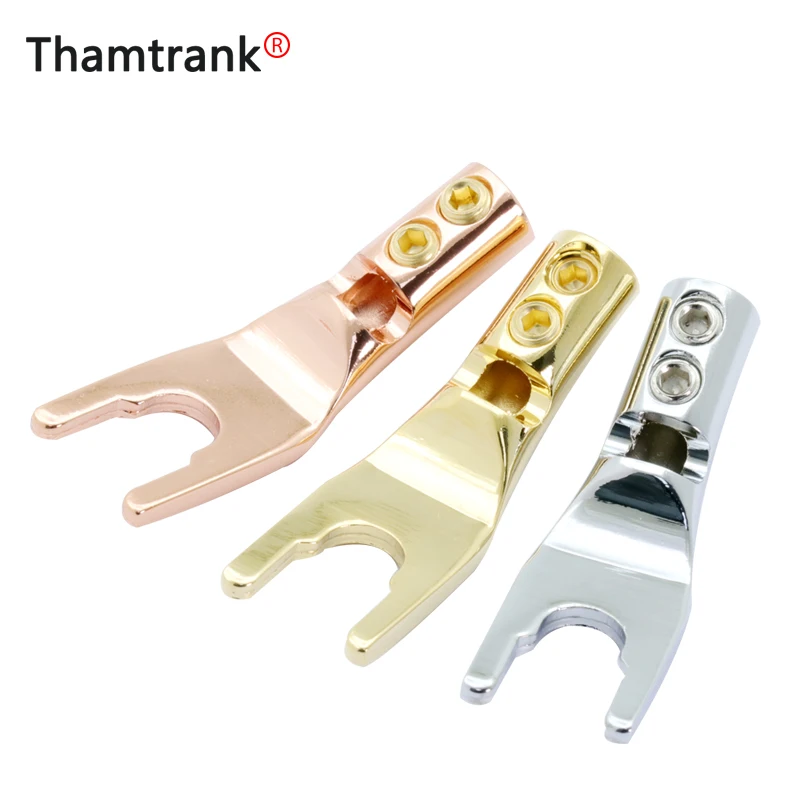 

U/Y Spade Banana Plug Male Solder Wire Connector Gold Plated Copper Speaker Terminal Fork Spade Plugs Audio Adapter Hifi Y plug