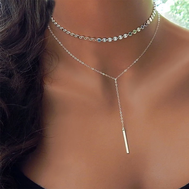 Женское Ожерелье-чокер с классической золотой цепочкой