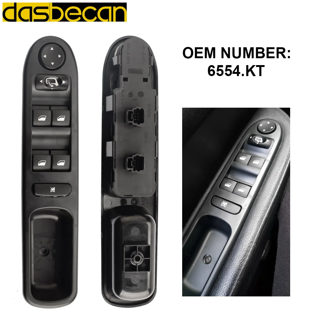 Переключатель Стеклоподъемника для Citroen C3 Peugeot 307 CC SW 00 14 6554KT 6554.KT|Панели и детали