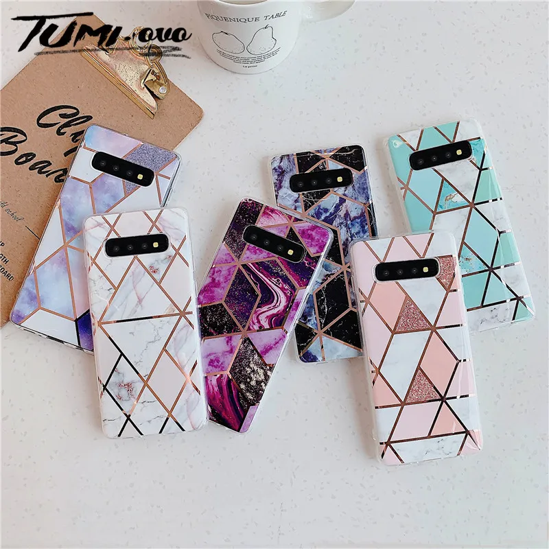 Plating Marble Phone Case For Samsung Galaxy Note 10 9 8 S9 S8 S10 Plus S10E S7 Edge A10 A10S A20 A20S A30 A50 A70 A90 5G Cover
