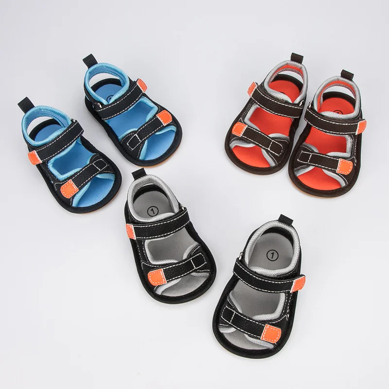 

KIDSUN 2021 New Born Baby Sandals Infant Boy Girl Sandalies Rubber Non-slip Soft Sole Flat Air Mesh Toddler First Waklers