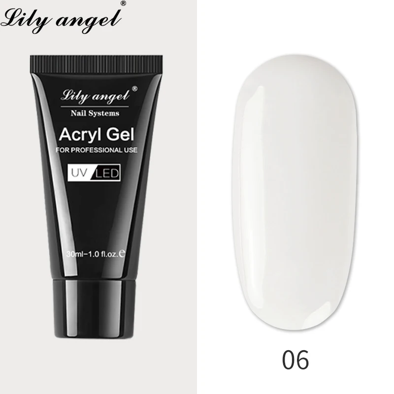 6 Lily Angel 30 мл акриловый гель для ногтей с кристаллами полигель 36 цветов легко обрабатывается Быстросохнущий акриловый гель для наращивания ногтей SJJ-1-36 - Цвет: 6