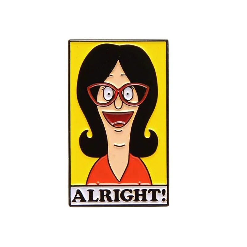 Брошь для фанатов Linda Belcher Alright эмаль американский аниме комедия шарф свитер